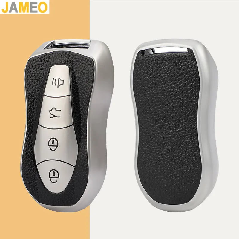 TPU Leather Car Key Case Cover Protector Fob For Geely Atlas Pro Boyue Tugella Azkarra FY11 Emgrand GS X6 SUV EC7 Keychain