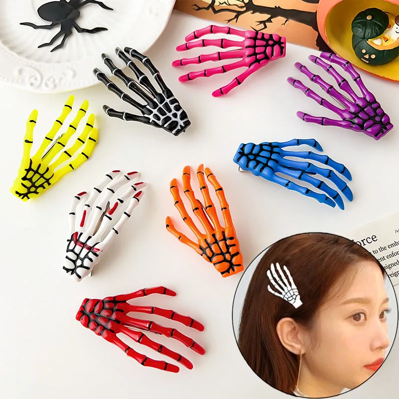 Halloween Scary Dress Up Hand Bone Ghost Claw Hair Clip Hot Selling Creative Festival Dance Party Funny Hair Accessories