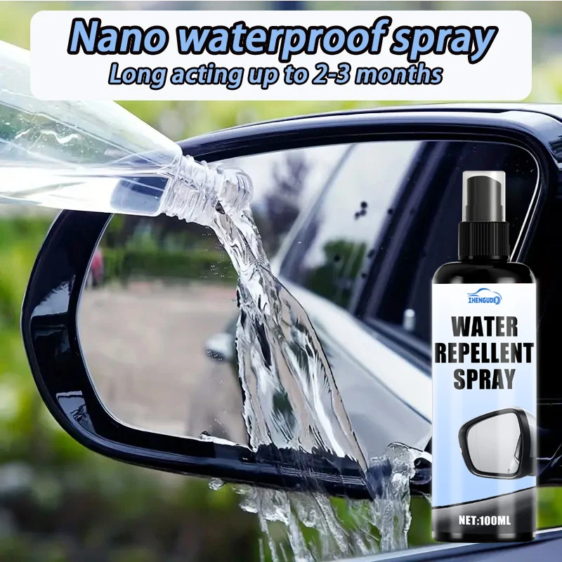 Car Glass Waterproof Spray, Rain-Resistant Coating, Car Liquid Windshield Sunshade Film, Glossy Polish, Enhances Waterproof Performance, Improves Visibility, Car Glass Waterproof Agent