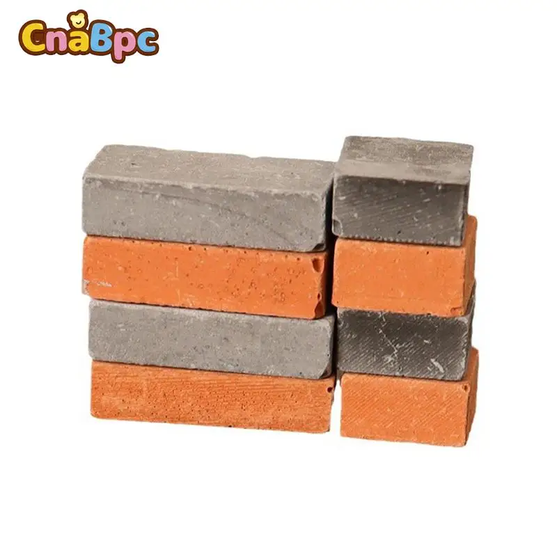 

20Pcs 1:12 Dollhouse Miniature Red/Grey Brick Sand Bricks Wall Bricks Roof Tiles Doll House Building Scene Decor Accessories