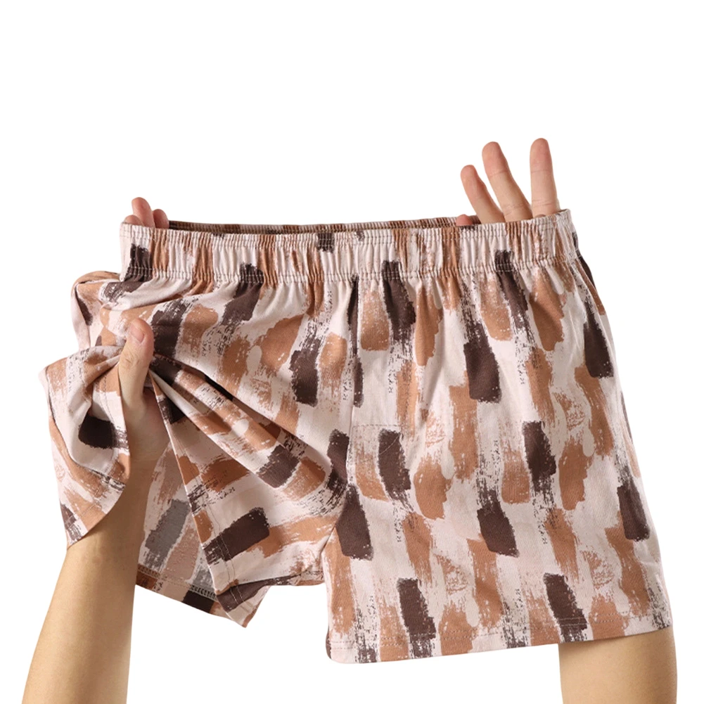 

Men Cotton Soft Loose Calcinha Print Sissy Underwear Boxer Shorts Mid Rise Briefs Trunk Home Sleepwear Extreme Men's Panties