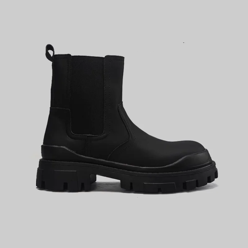 England style mens fashion high chelsea boots slip-on platform shoes cowboy original leather boot spring autumn long botas male