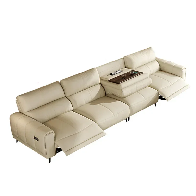 Italian light luxury full leather sofa first layer cowhide high-end designer villa large apartment living room household