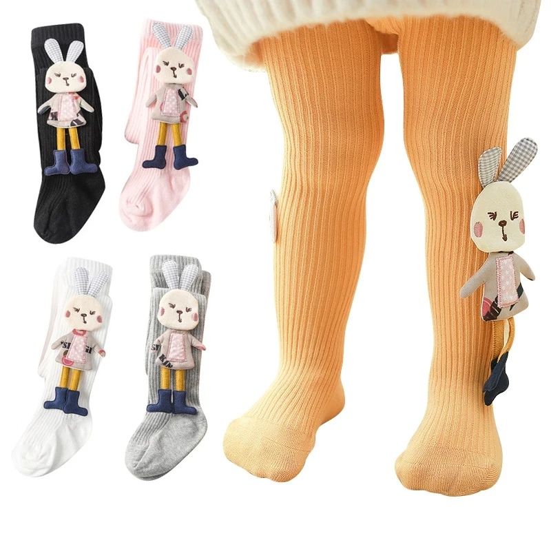 

0-4Y 3D Cartoon Bunny Baby Girl PantyhoseClothes Spring Autumn Newborn Stockings Infant Knitted Pantyhose Cute Tights for Girls