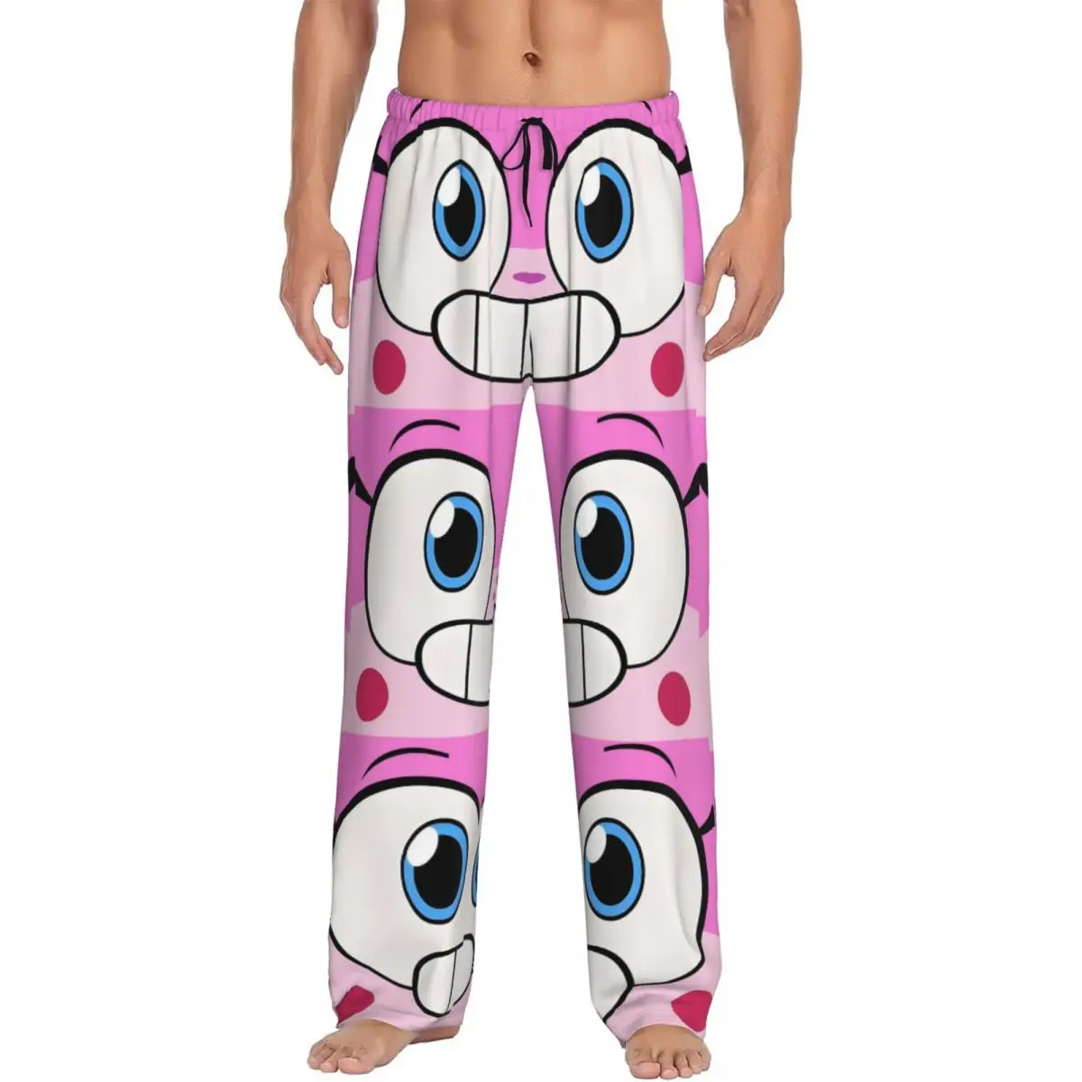 Custom Print Men's Unikitty Pajama Pants Cat Anime Sleepwear Sleep Lounge Bottoms with Pockets