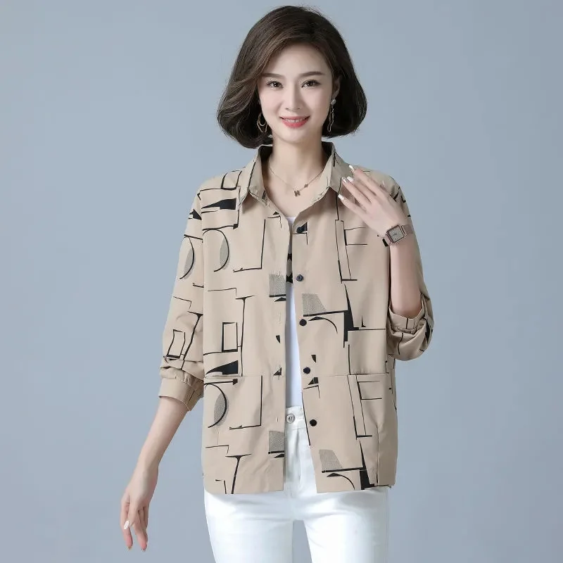 Korean Female Solid Color Short Cardigan Blouse 2024 Lady Fashion Shirts Spring Summer Women Loose Fitting Large Size 5XL Shirt