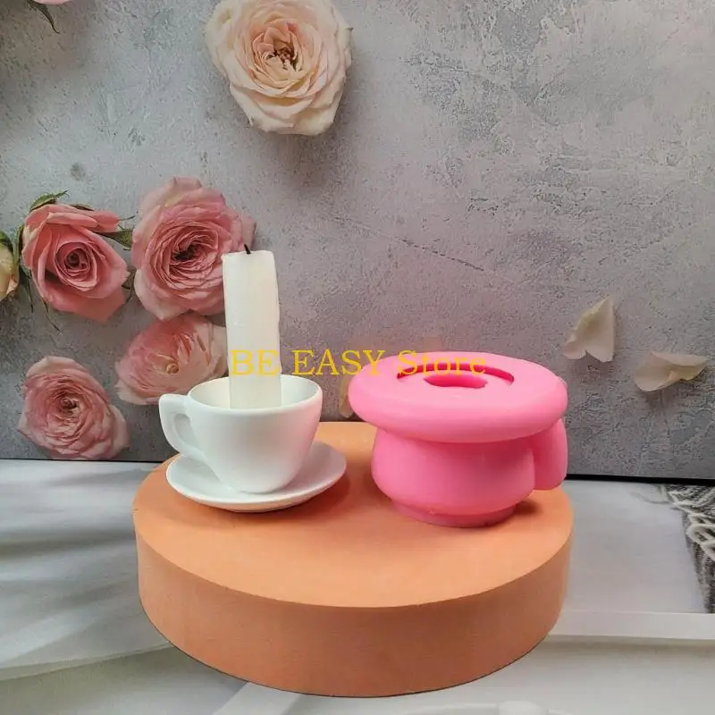 E28F Teacup Molds Silicone Candlesticks Mold Cassed Cassing Cashings Mortings for Festival Table Decorations Home