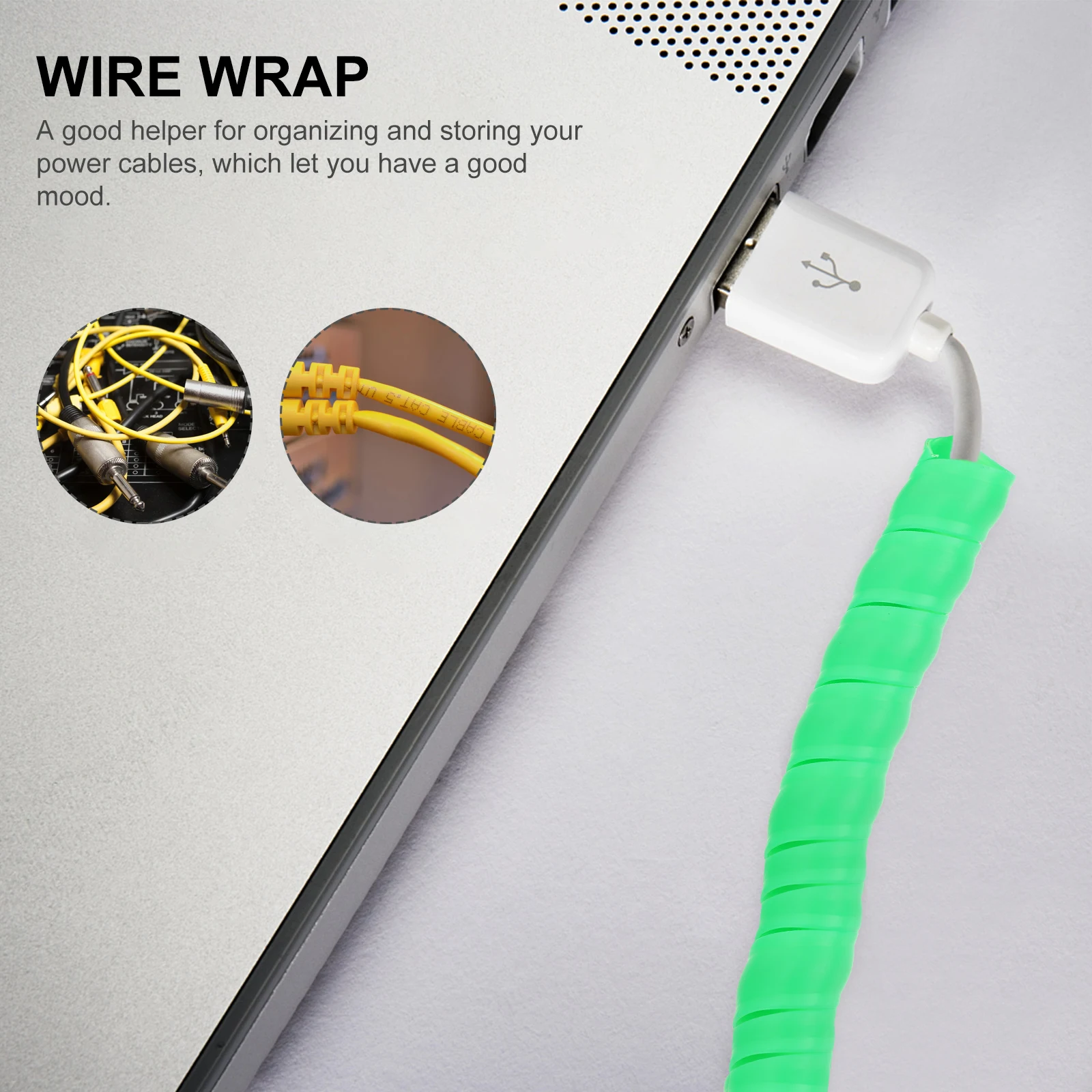 

Spiral Wire Protector Management Wrap Plastic Cable Sleeve Cord ganizer Line Coiled Tube for Power Cord Mobile Computer