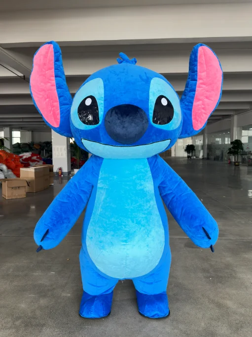 Hochwertiges, modisches blaues Lilo & Stitch-Maskottchenkostüm, Zeichentrickfigur, 2 m/2,6 m, aufblasbares Maskottchenkostüm für Erwachsene