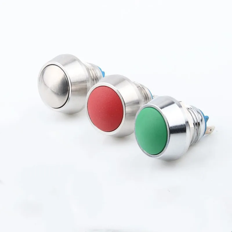 

12mm metal button switch Inching reset type No lamp type Short spherical mushroom head button