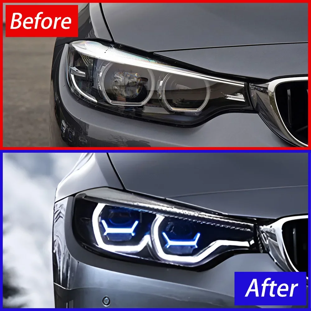 

Для BMW 4 серии F32 M4 425i 430i 2013-2020 светодиодные автомобильные фары в сборе, обновление, высококачественные линзы проектора DRL, автомобильные аксессуары