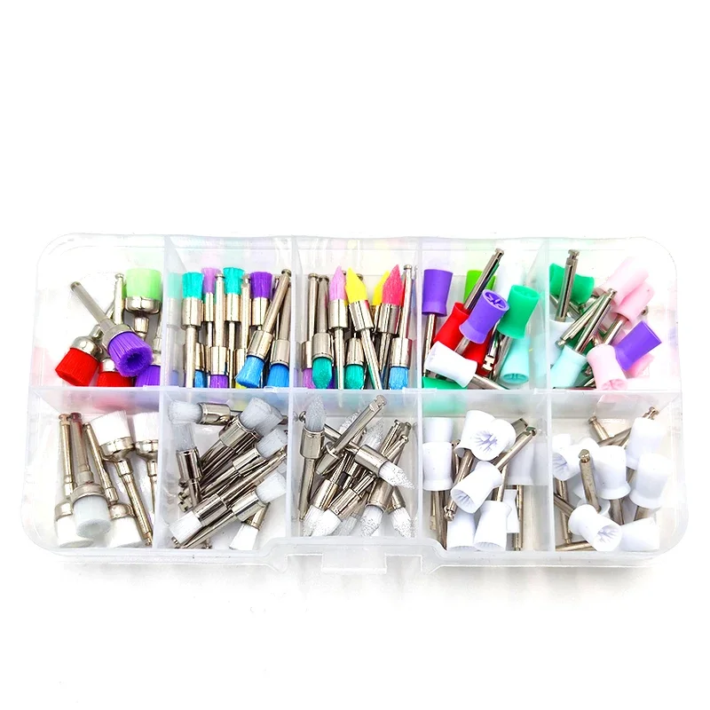 

90Pcs Dental Polishing Brush Set Disposable Dental Head Prophy Cup Care Brush Nylon Colorful Nylon Bristles Brush Gifts