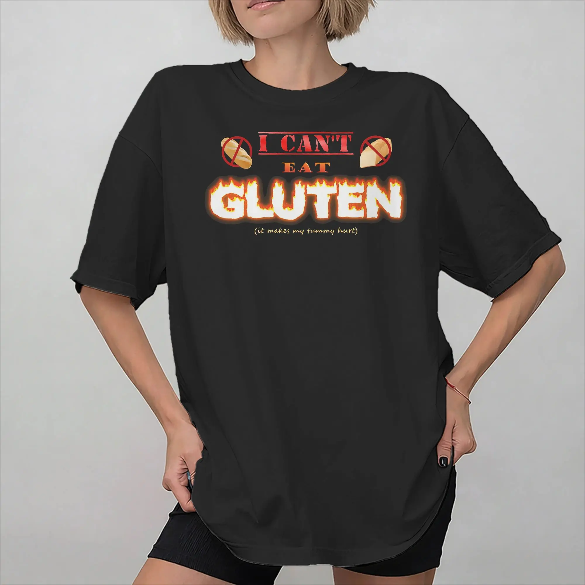 Men Women Printed I Refuse to Tolerate Gluten Meme T Shirt Tee 100% Cotton  T-shirts Clothes