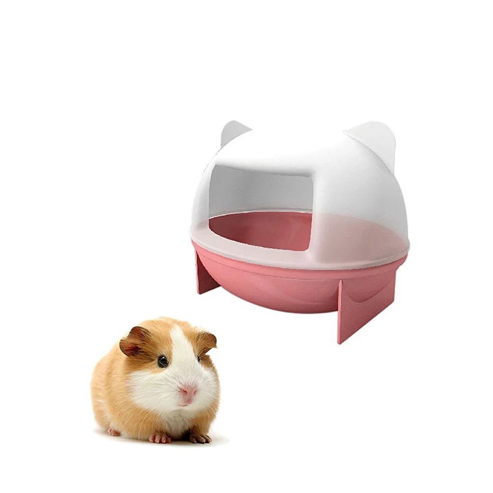 Small Animal Rejas Bathroom House with Scoop set for Mouse Chinchilla Rat Gerbil and Dwarf Hamster (Pink)