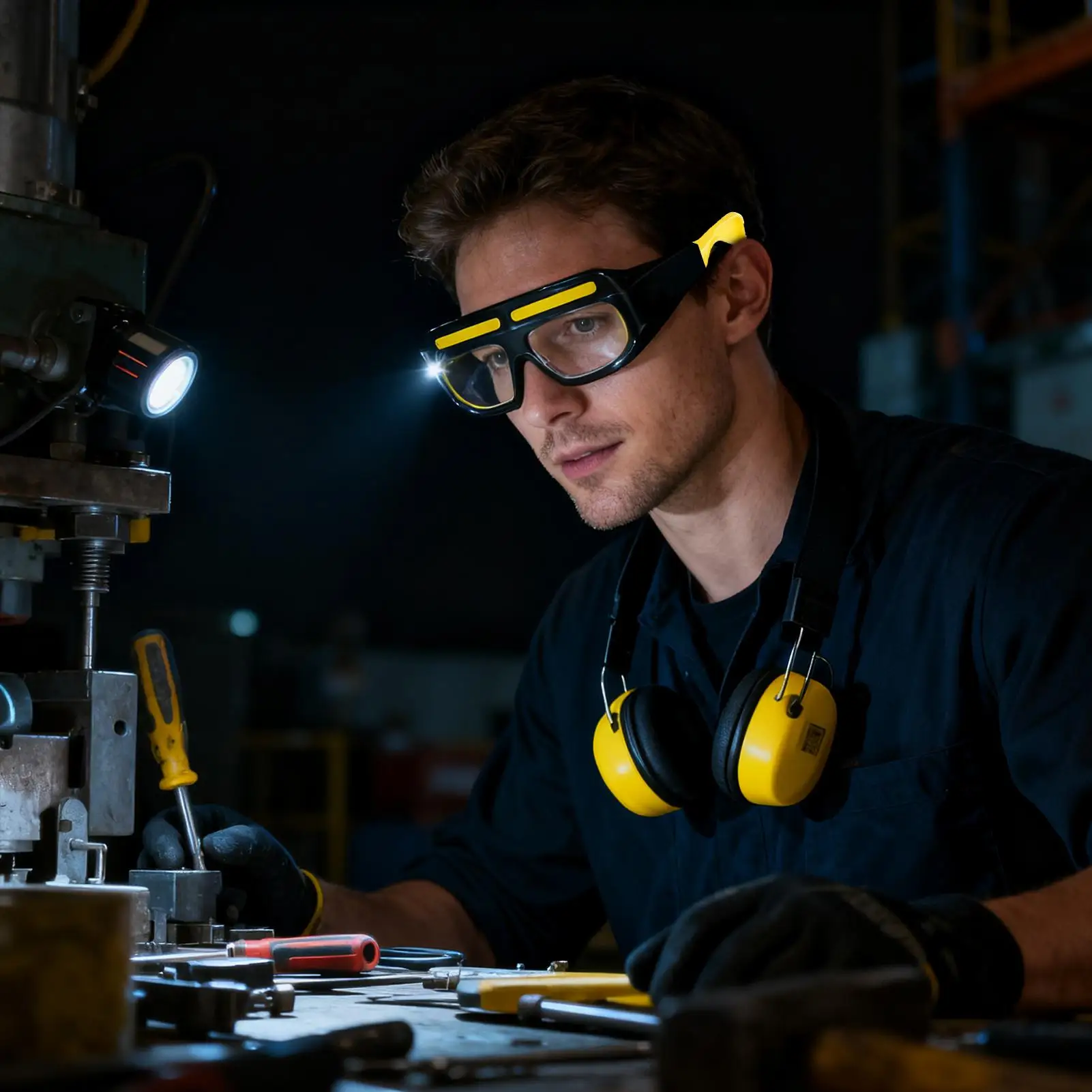 

Очки со светодиодной подсветкой, датчик движения, водонепроницаемые умные ночные велосипедные умные защитные очки для кемпинга, езды на велосипеде, бега