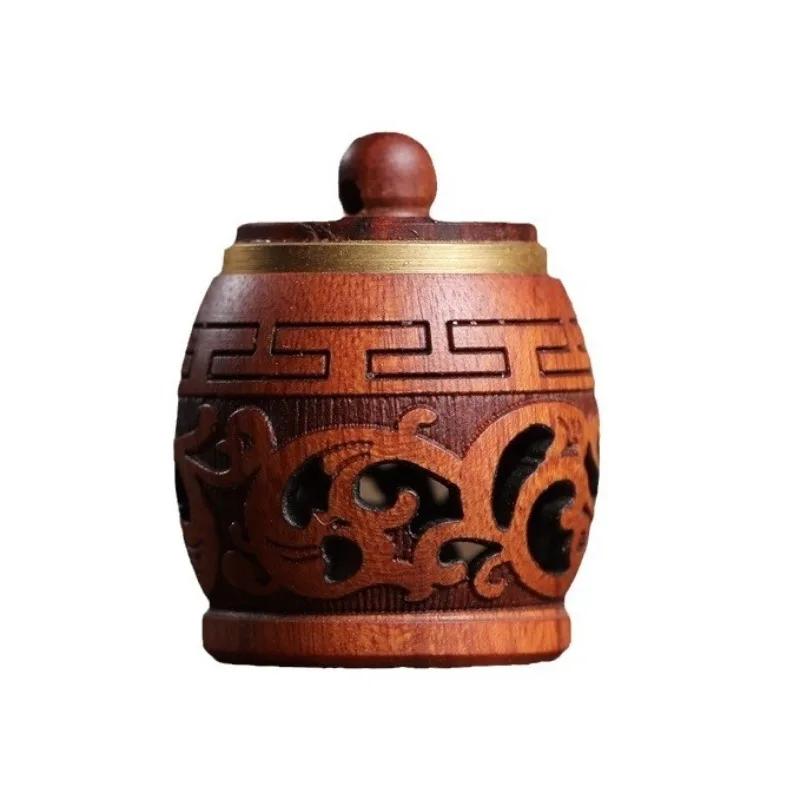 الخشب جوفاء منحوتة الروائح زجاجة مزهرية صغيرة معبد سيارة معلقة الديكور العطر الناشر زجاجة مختومة جرة قلادة #6