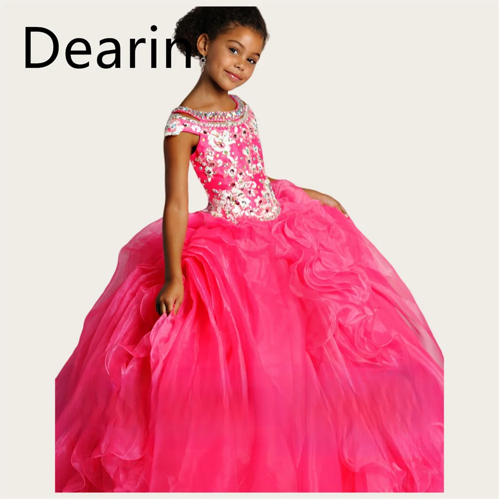 

Dearin Scoop Neckline Ball Gown Floor length Skirts Flower Girl Dresses