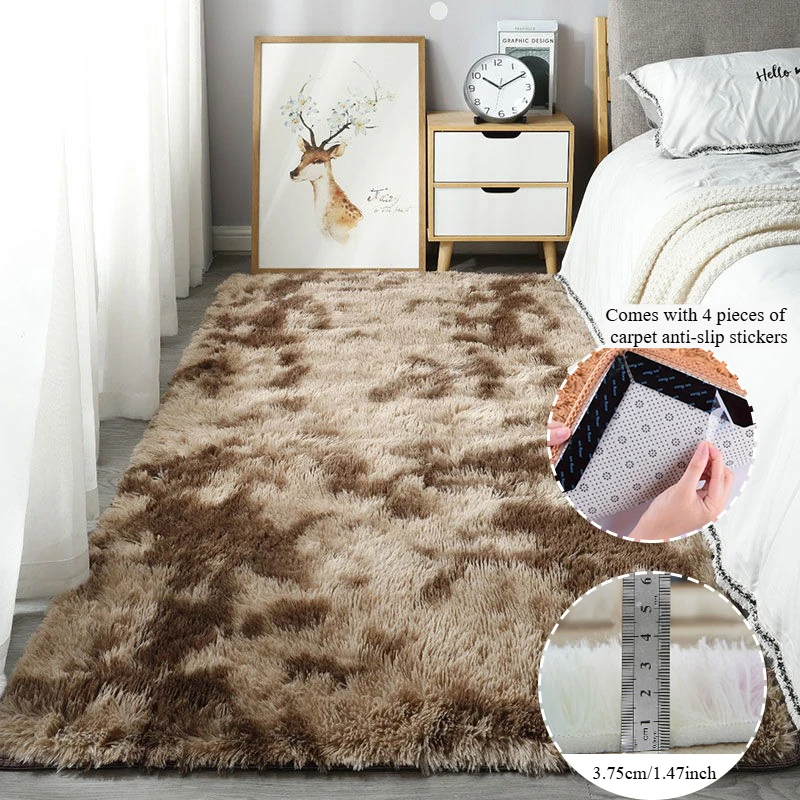 

Carpet for Living Room Gradient Color Ultra-soft Thickening Plush Rug Modern Simple Bedroom Bedside Area Floor Mat Alfombra 러그