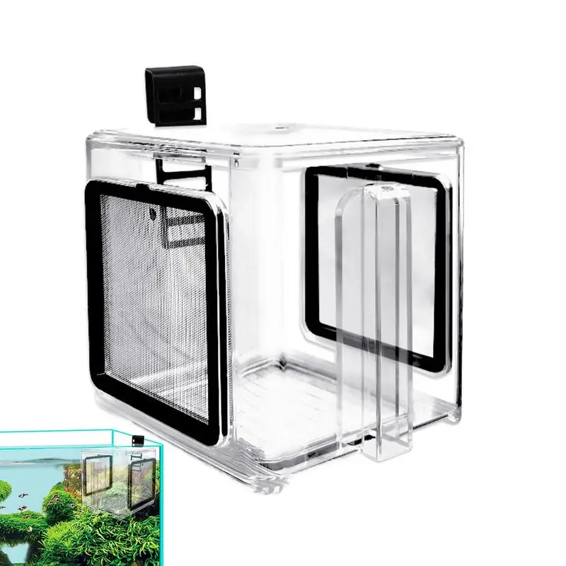 

Fish Breeder Box For Aquarium Hangable Aquarium Hatchery Tank Acrylic Divider Breeder Hatching Isolation Accessory For