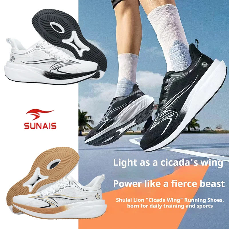 SUNAIS Anti-Slip Mesh Sneakers With Full-Length Nylon Plate For Stability And Anti-Slip Men's Running Shoes 836116