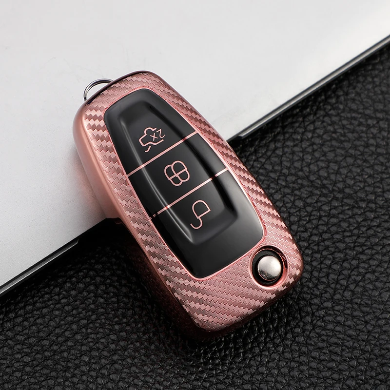 3 Buttons Car Key Fob Cover Case For Ford Ranger C-Max S-Max Focus Galaxy Mondeo Transit Tourneo Custom Keychain Protector