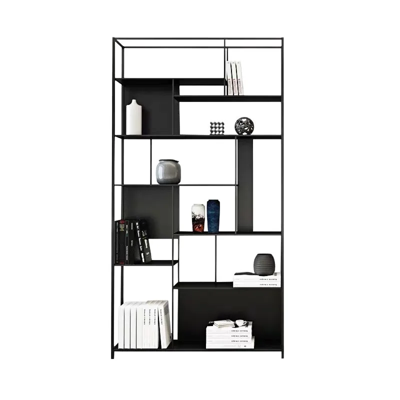Wrought iron Internet celebrity bookshelf shelf living room floor partition simple office multi-layer porch storage bookcase