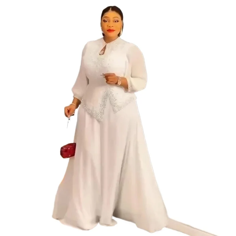 

Elegant Diamond Dashiki Maxi Gown for Women 2026 New Fashion African Party Dress Turkish Muslim Wedding Evening Wear