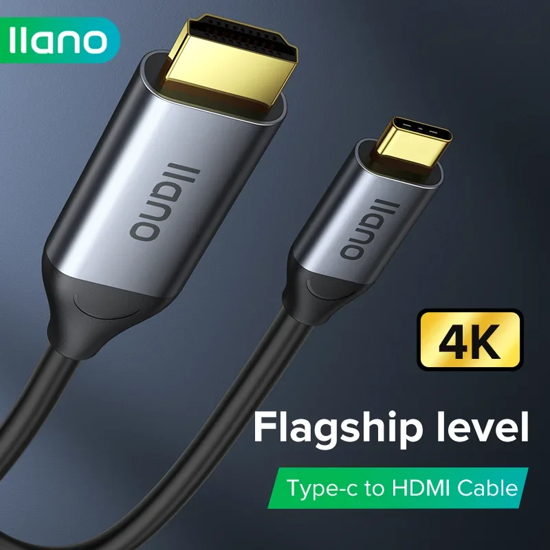 Llano USB C to HDMI Cable 4K 6FT, Anti-Interference Gold-Plated Plugs, Aluminum Type-C to HDMI Cord