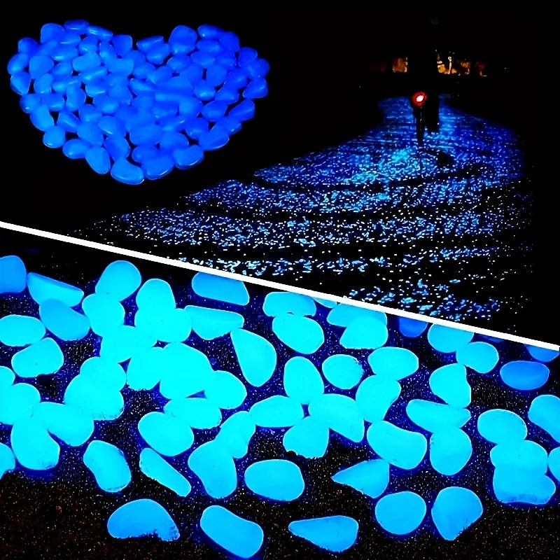 

Светящиеся камни 100-500 шт. в упаковке, 0.31-0.39 дюйма, для декора сада, цветочных горшков, аквариумов, ландшафтного дизайна