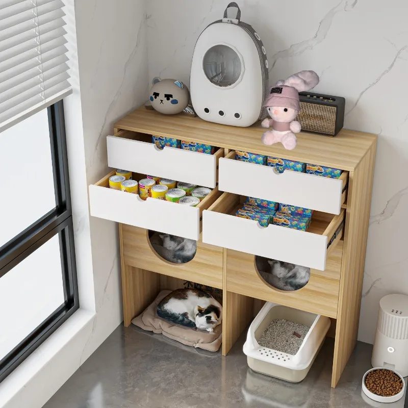 Pet Cabinet Cat Nest Cabinet Balcony Household Indoor Cat House Pet Villa Storage Cabinet Side Dog House