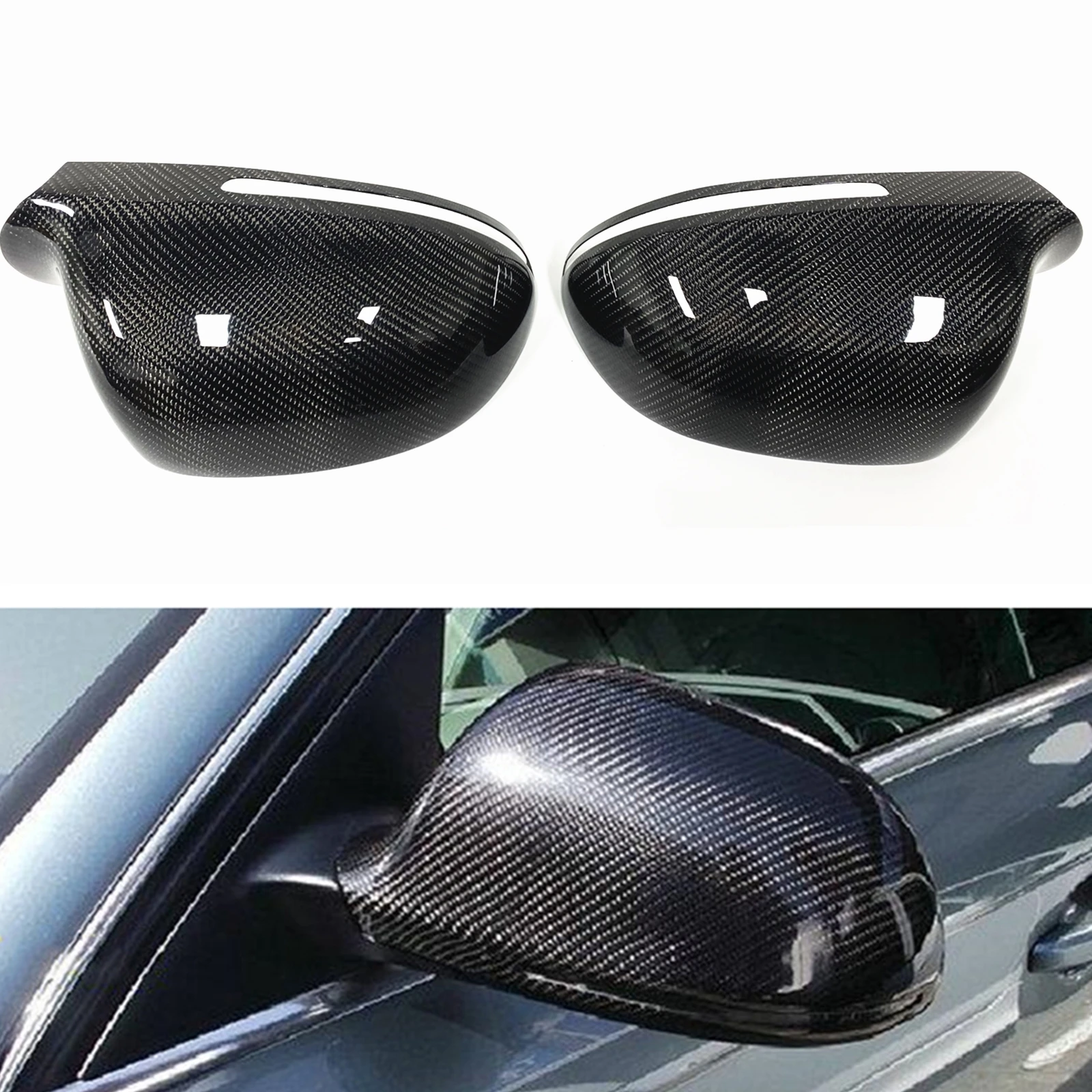 For Audi A3 A4 S5 B8 A5 A6L RS6 A8L S8 RS3 Q3 Real Carbon Fiber Mirror Cover Car Exterior Rear View Caps Rearview Shell Add On