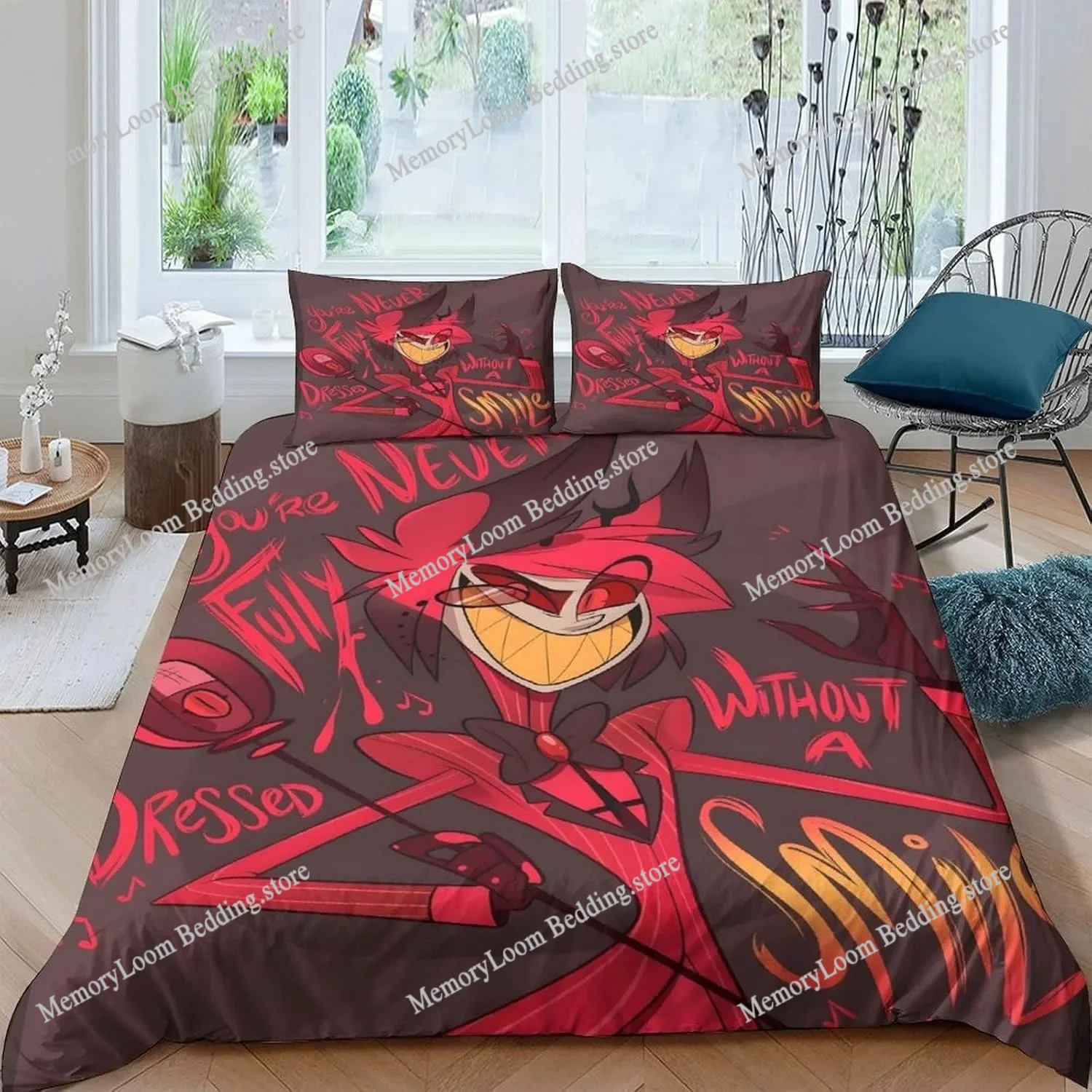 

Hazbin Hotel Cartoon Duvet Cover 3D Exquisite Digital Printing Bedding Set Charlie Comforter Bed Youth Home Decor Kids Boys Gift