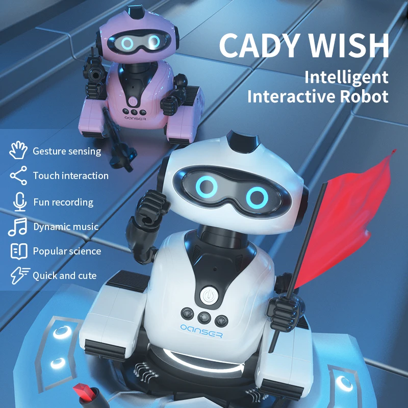 Mini RC Robot Sensing CADY WIDA Intelligent Toy Programing Education Music Dance Robots Auto Follow Gesture Control Toys For Kid