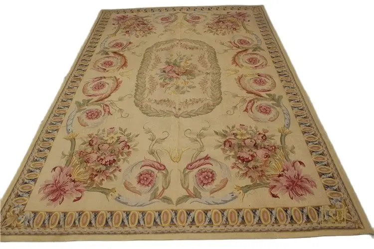 

Free Shipping 6'X9' French Aubusson rug hand woven100% New Zealand wool rugs and carpets