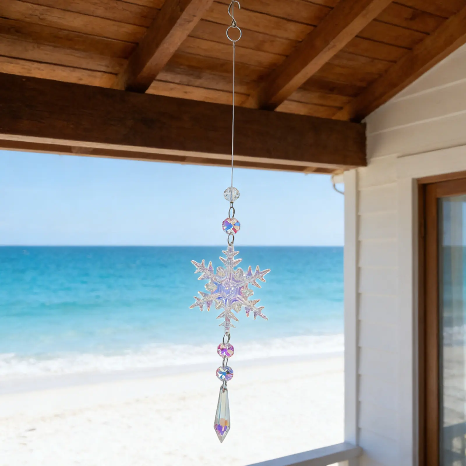 Crystal Suncatchers Window Hanging Large Crystal Snowflakes Rainbow Maker Prism Winter Hanging Ornaments Home Garden Patio Decor