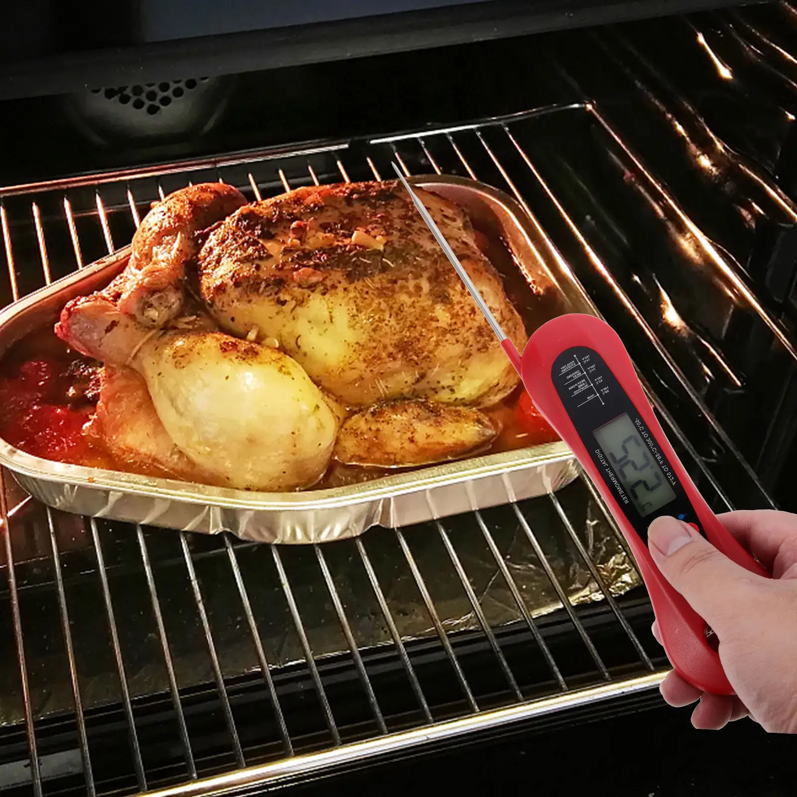 Digital Kitchen Thermometer Folding Probe Electronic Meat Bbq Cooking Food Thermometer Accurate Temperature Reader for Grill