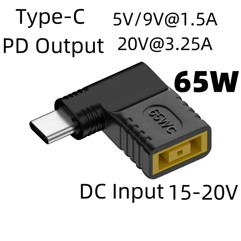 65W 100W 140W Power Adapter Converter voor Lenovo Laptop Oplader Vierkante Plug DC Ingang naar USB C PD Uitgang Snelle Oplaadkabel