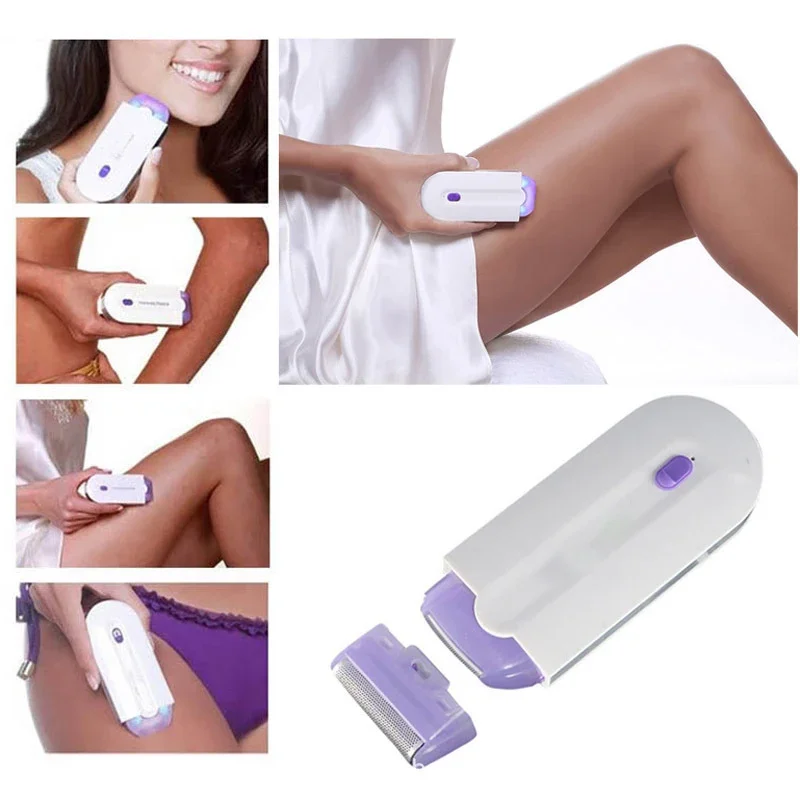 Kit de depilación profesional indoloro, depiladora táctil láser, recargable por USB, para mujer, cuerpo, cara, pierna, Bikini, afeitadora de mano, recortadora de pelo