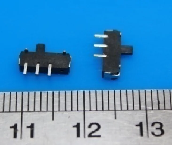 ChengHaoRan 5 Stück 2-Positionen 1P2T Horizontaler Miniatur-SMT-SMD-Schiebeschalter, Reset-Schalter, 3-polig, 2-stufig, Horizontaler Ein/Aus-Schiebeschalter – Detail 1