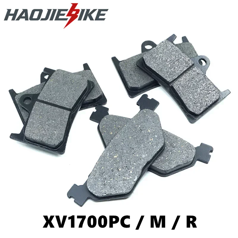 Para yamaha road star warrior 1700 2002-2009 midnight warrior 2006-2009 xv1700 pc pcm pcr kit de pastilhas de freio dianteiro traseiro