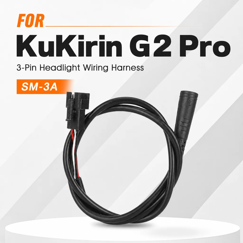 3-Pin Headlight Wiring Harness SM-3A for KuKirin G2 Pro DB Electric Scooter Front Lamp Extension