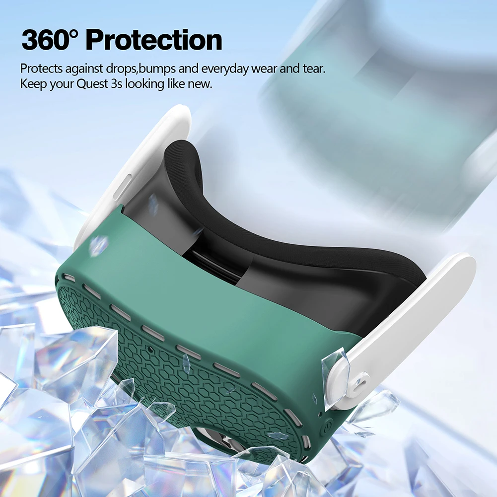 Silicone Host Protective Cover Dustproof VR Shell Skin Waterproof VR Headset Protector for Meta Quest 3S VR Accessories