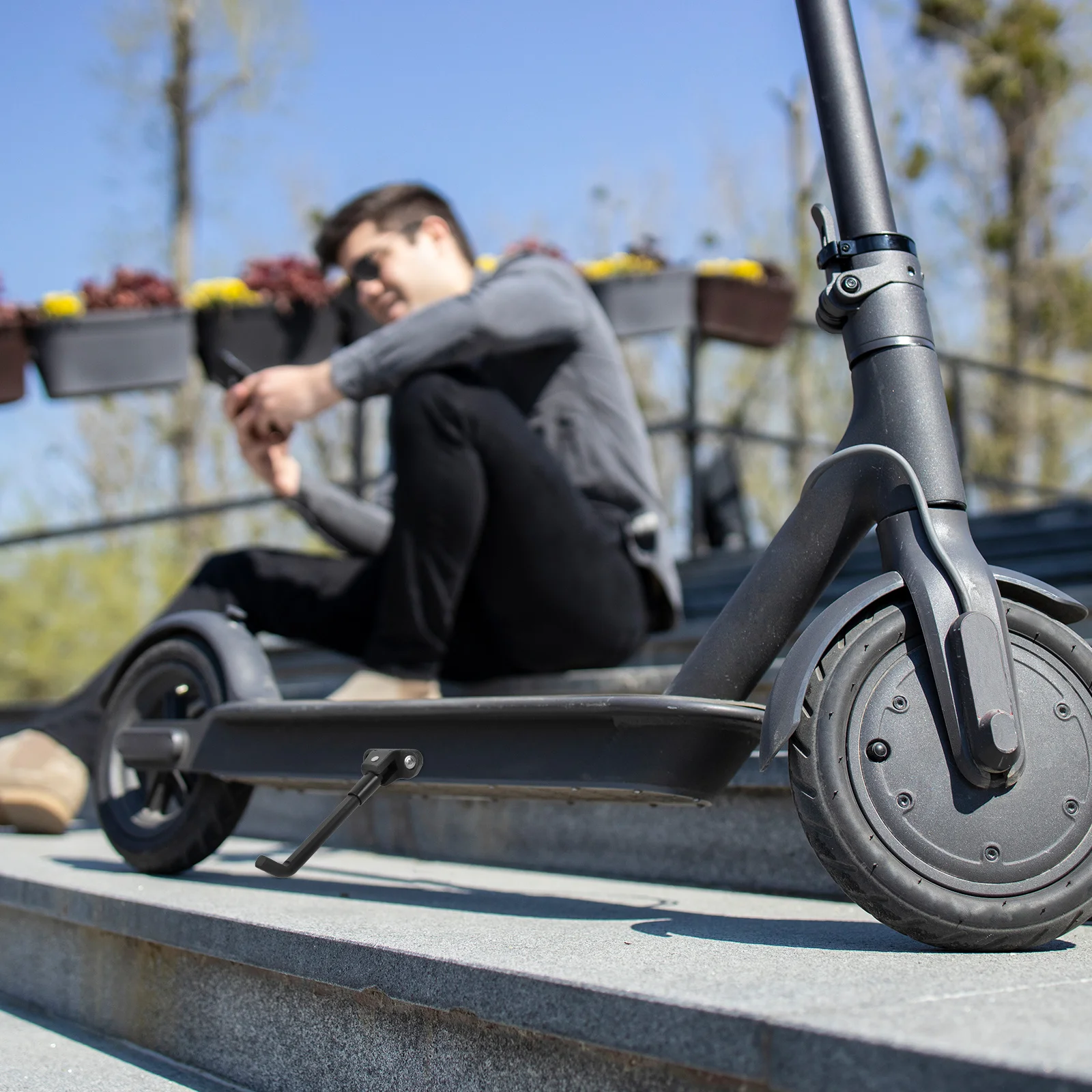 ขาตั้งสกู๊ตเตอร์แบบขยาย ดีไซน์อะลูมิเนียมอัลลอยด์ ขาตั้งข้างที่มั่นคง รองรับการจอด ใช้ได้กับอะไหล่สกู๊ตเตอร์รุ่น G30