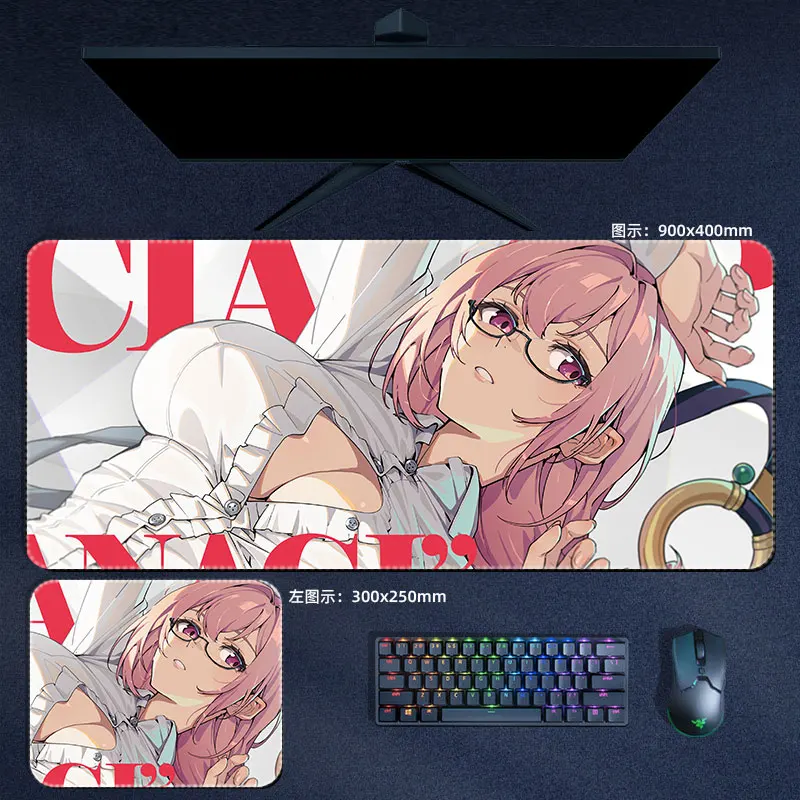 Tsukishiro Yanagi Mouse Pad Zenless Zone Zero Large XXL Mousepad Anime Computer Keyboard Pad Pc Gaming ZZZ Accessories Desk Mat