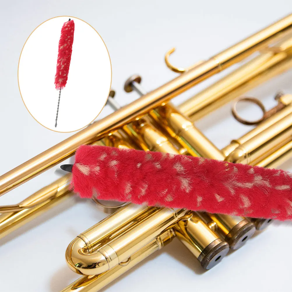 

2 Pcs Clarinet Cleaning Brush Tools Instrument Cotton Flute Red Maintenance Kit