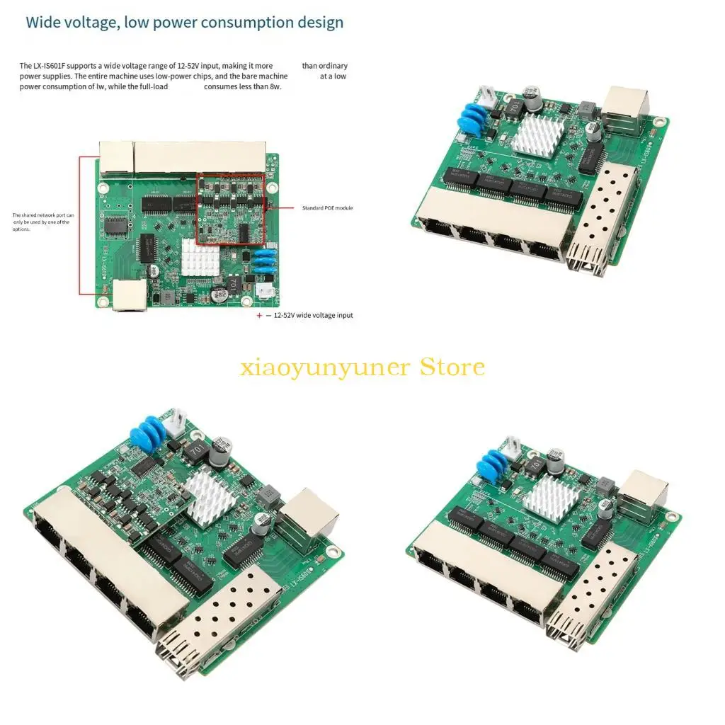 P9JB Low Power Consumption 6 Port Gigabit Ethernet Networking Switches Module For Surveillances Systems