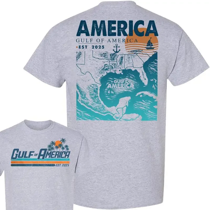 

Вневременная футболка с рисунком America Gulf, стильный топ унисекс с короткими рукавами для исследования на открытом воздухе, модный предмет для путешествий и центра