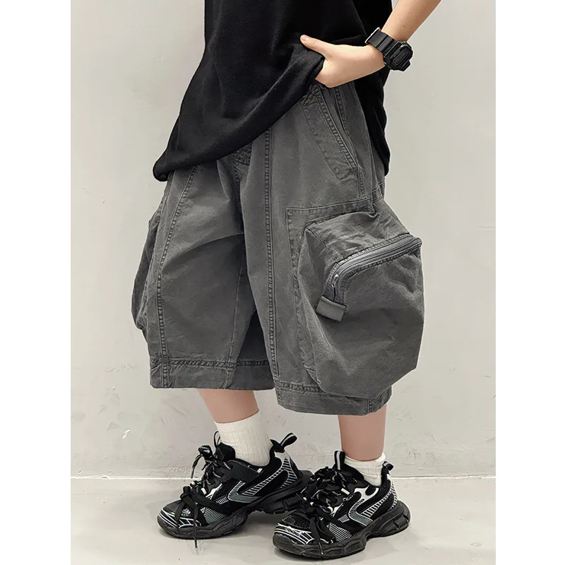 Baoduo children's clothing boys spring and summer tooling five-point pants new medium and children's shorts loose casual pants