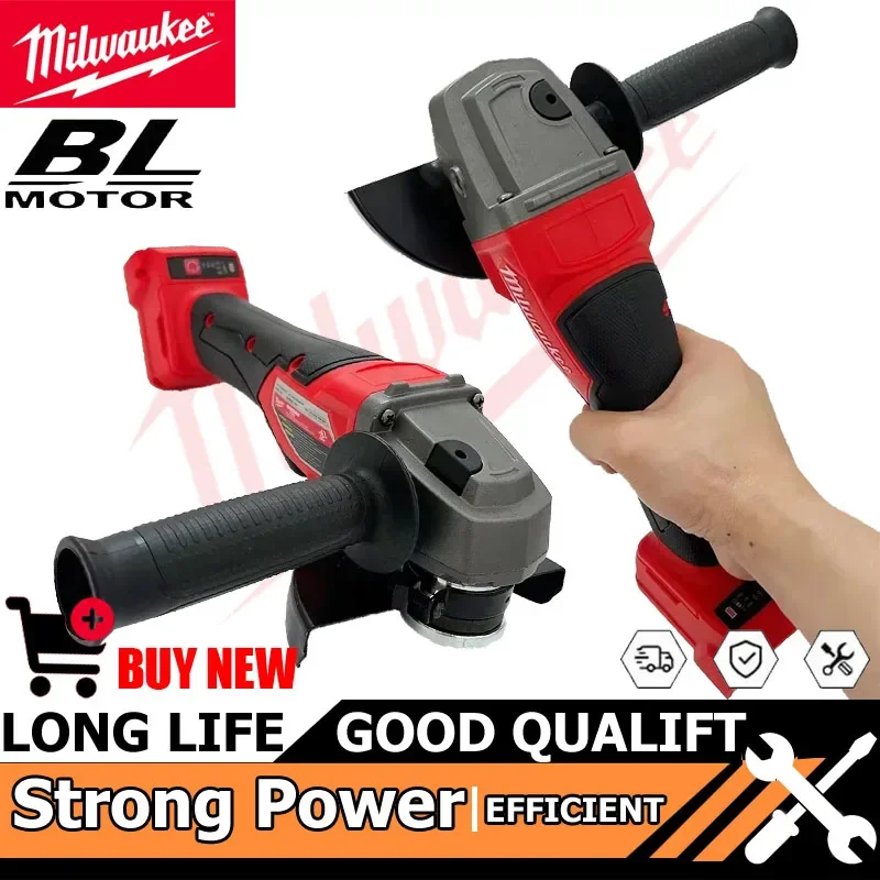 

2025 Milwaukee Tool 125mm Brushless Angle Grinder Polishing Cutting Machine No-Lock Paddle Switch Electric Cordless Power Tools