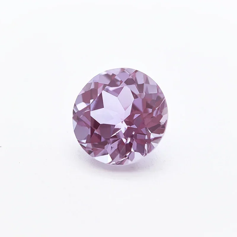 Lab Grown Round Shape Alexandrite Stone Purple Color Charms Beads Selectable AGL Certificate for Diy Jewelry Making Materials